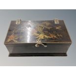 A Japanned table box,