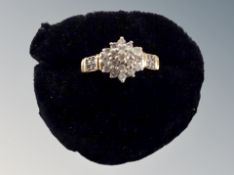 A 9ct gold diamond cluster ring approximately 0.