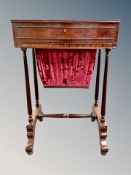 A George IV mahogany sewing table,