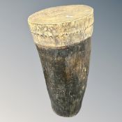 A large African drum,