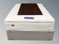 A 4'6 storage divan with Silentnight mattress