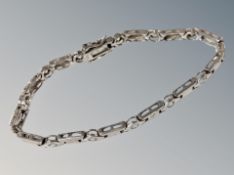 A silver cubic zirconia bracelet
