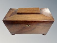 A Regency mahogany sarcophagus tea caddy