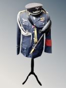 A reproduction WWII German Luftwaffe uniform with various decorations,