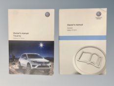 Ten VW Driver's Manuals/Owner Booklets in Original Wallets : 5 x Amarok and 5 x Touareg.