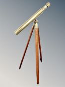 A W Ottway and Co brass telescope on tripod