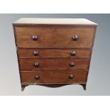 A 19th century mahogany secretaire chest,