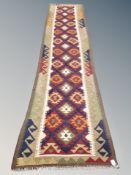 A Maimana kilim runner 394 cm x 89 cm