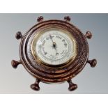 An oak ship's barometer,