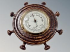 An oak ship's barometer,
