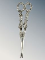 A pair of silver grape scissors, William Summers,