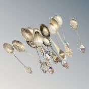 Canadian silver and enamel spoons for Quebec, Montreal, British Columbia,