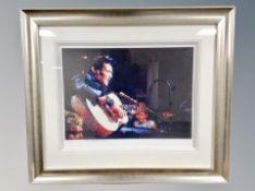 After Rolf Harris : Elvis Presley, limited edition colour print, signed and numbered 44 of 195,