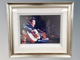 After Rolf Harris : Elvis Presley, limited edition colour print, signed and numbered 44 of 195,