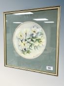 Margaret Adamson : Still life of flowers, watercolour, 22.5 cm x 22.