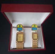 Brand new lady's and gent's Ricardo gold tone watches