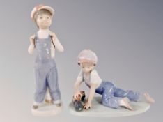 Two Lladro figures 4898 Boy from Madrid and 7619 All Aboard