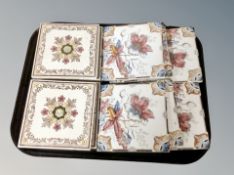 A group of late Victorian transfer printed ceramic tiles