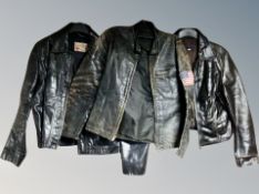 Three gent's vintage leather jackets