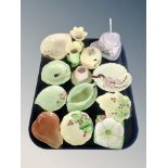 A group of Carlton ware leaf dishes, further Carlton ware preserve pot,