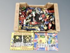 A box of assorted die cast play worn vehicles, Matchbox,