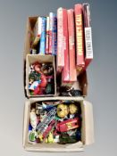 Two boxes of vintage board games and toys,