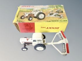 Dinky Toys - David Brown Tractor with disc harrow 325, boxed.