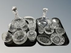 A quantity of crystal, ship's decanters, rummers, bowls,