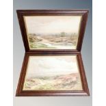 Joseph Powell : A pair of moorland watercolours, each 69 cm x 50 cm.