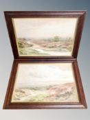 Joseph Powell : A pair of moorland watercolours, each 69 cm x 50 cm.