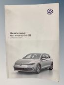Ten VW Golf Driver's Manuals/Owner Booklets in Original Wallets.