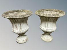 A pair of Victorian style concrete campana urns height 73 cm CONDITION REPORT: One