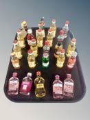 A collection of alcohol miniatures, Gordons gin, Jura whiskey, Bells,