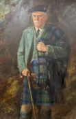 S MacDonald (Scottish) : Full-length portrait of a gentleman wearing Highland attire, oil on canvas,