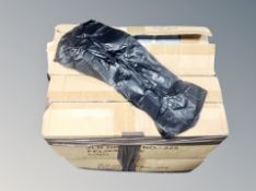 Four boxes of black disposable bags
