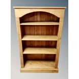 A pine bookcase,