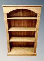 A pine bookcase,