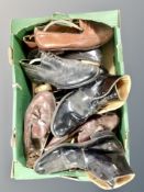 A collection of vintage gent's leather shoes