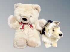 A Keel Toy Company bear and a further battery powered dog
