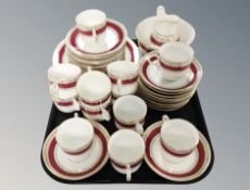 Forty pieces of English porcelain tea and dinner china