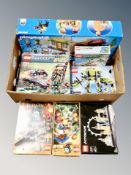 Six modern Lego sets and a Playmobil wild west building set