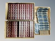 Three boxes of 19th century and modern leather bound volumes, Reverend Robertson,