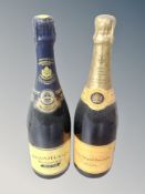 A bottle of Verve Clicquot Ponsardin champagne 750ml and a bottle of Heidsieck and Co Brut