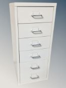 A metal six drawer index chest,