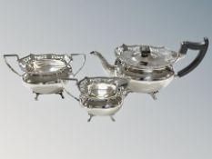 A silver plated three piece tea service
