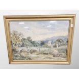 S Wagstaff : On the river Derwent, Yorkshire, watercolour, signed and dated 1893,