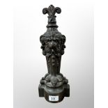 A Victorian cast iron door porter depicting a lion, possibly by Coalbrookdale,