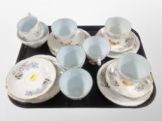 Twenty pieces of Gladstone Staffordshire fine bone tea china