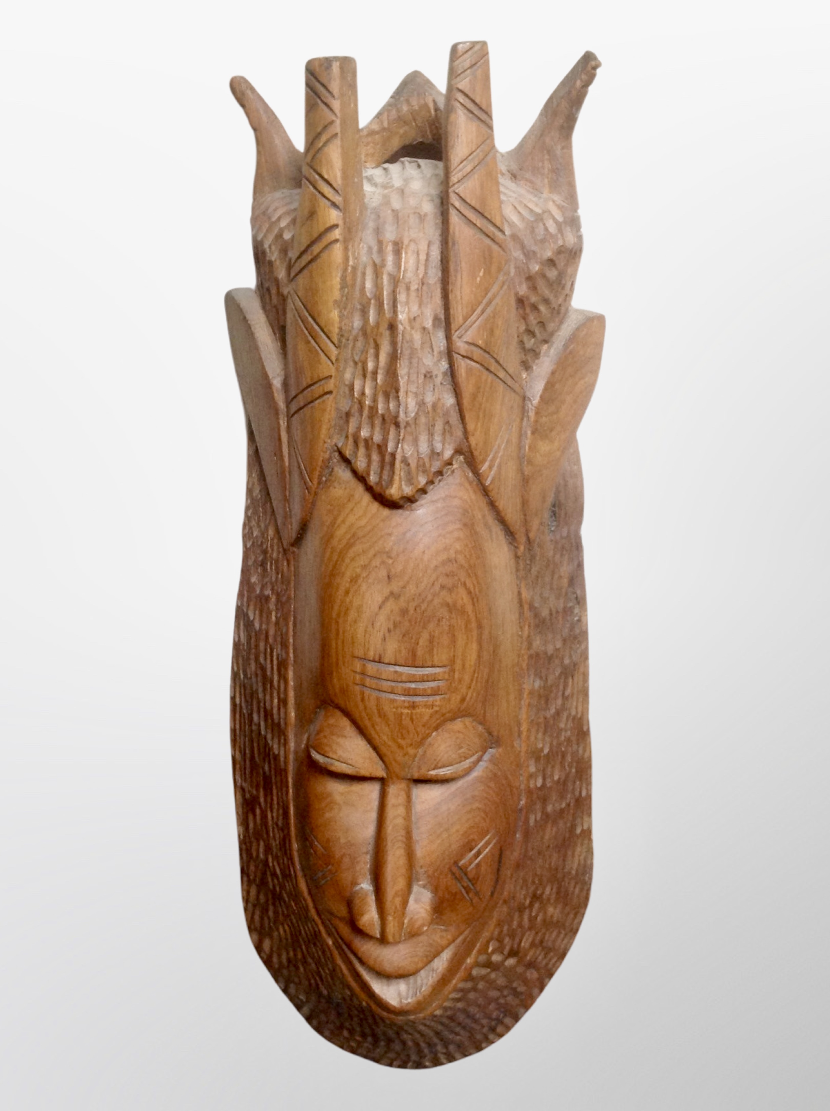 A carved tribal mask,