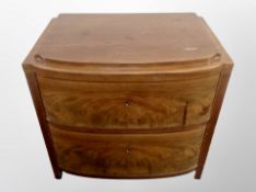 A 19th century Danish walnut two drawer low chest,